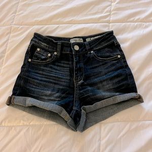 High waisted jean short